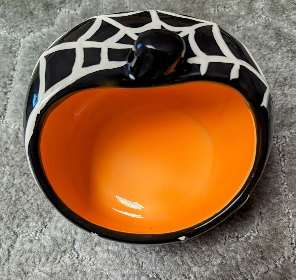 Halloween Candle Votive Holder 2008 TEA LIGHT DECOR black orange pumpkin spider